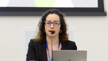 woman at podium