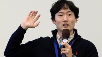 man presenting
