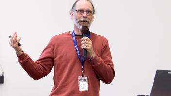 man presenting