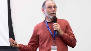 man presenting