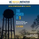 UC Noyce Symposium invitation copy with a water tower and sunset.